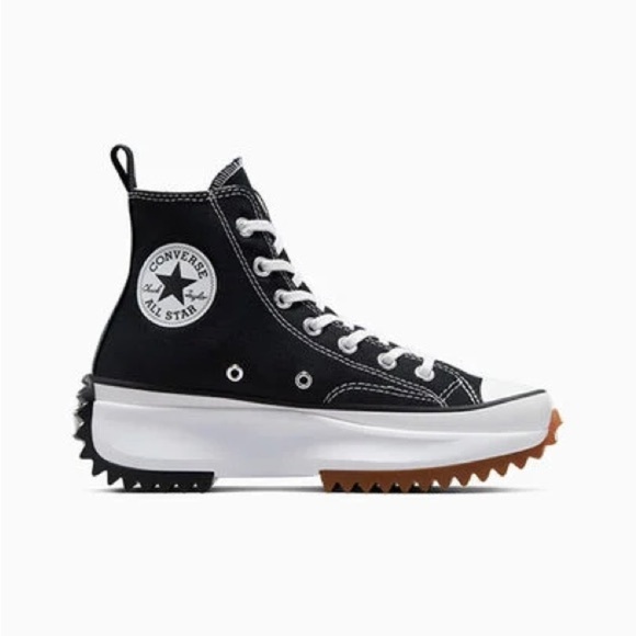 Converse Run Star Hike High-Top Canvas Sneakers, Black/Gum, size W6.5 - Picture 1 of 6
